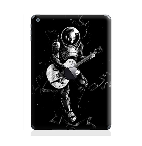 Наклейка на Планшет Apple iPad Air с яблоком Космический бард,  купить в Москве – интернет-магазин Allskins, скелет, космос, гитара, темнота, шлем