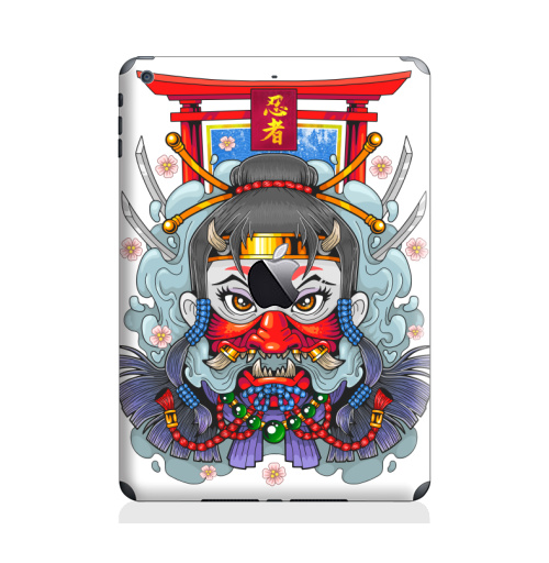 Наклейка на Планшет Apple iPad Air с яблоком Девушка ниндзя,  купить в Москве – интернет-магазин Allskins, мистика, ниндзя, ассасин, они, демоны, азия, shinobi, Япония, манга, девушка, мифология