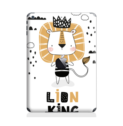 Наклейка на Планшет Apple iPad Air с яблоком Король Лев - Принтериум,  купить в Москве – интернет-магазин Allskins, лев, король, мультфильмы, детские, мило, корона, джунглей, safari, lion