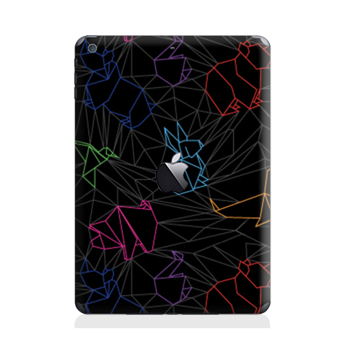 Наклейка на Планшет Apple iPad Air с яблоком Origami Знаки Зодиака,  купить в Москве – интернет-магазин Allskins, зодиак, знаки зодиака, лебедь, фигурки, паттерн, оригами, медведь, графика, животные, заяц, 300 Лучших работ