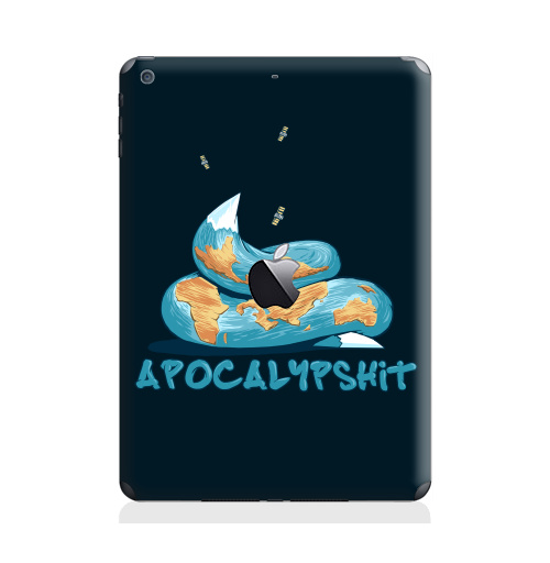 Наклейка на Планшет Apple iPad Air с яблоком Apocalypshit 2012,  купить в Москве – интернет-магазин Allskins, надписи на английском, надписи, апокалипсис, какашки, космос