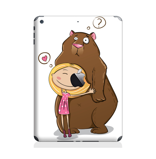 Наклейка на Планшет Apple iPad Air с яблоком I like teddy bears,  купить в Москве – интернет-магазин Allskins, лайк, милые животные, 300 Лучших работ, любовь, медведь, мило, для_влюбленных, детские, женские