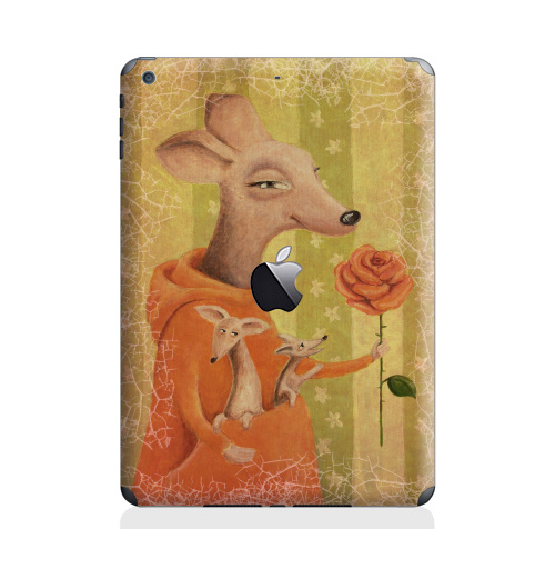 Наклейка на Планшет Apple iPad Air с яблоком Кенгуру,  купить в Москве – интернет-магазин Allskins, цветы, плакат, кенгуру, мама, детские, женские
