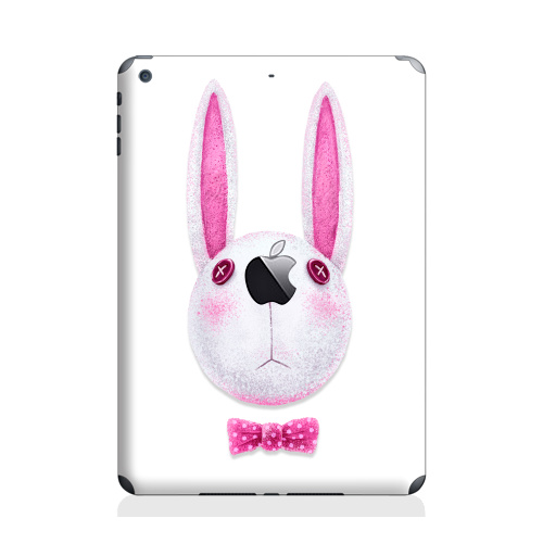 Наклейка на Планшет Apple iPad Air с яблоком Зая с бабочкой,  купить в Москве – интернет-магазин Allskins, гики, заяц, бабочки, розовый, хипстер, пуговицы