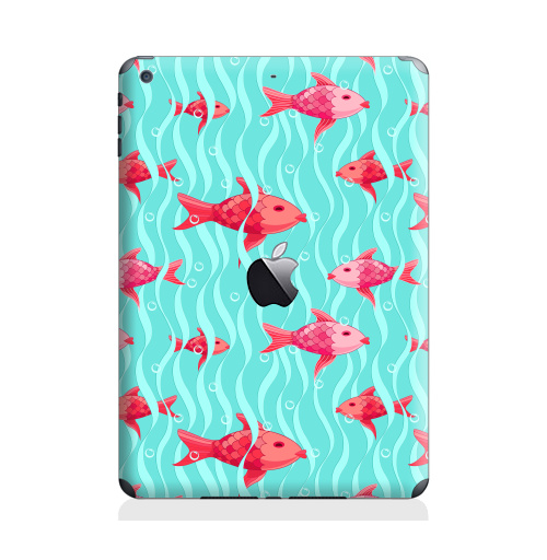 Наклейка на Планшет Apple iPad Air с яблоком Море и рыбки,  купить в Москве – интернет-магазин Allskins, рыба, морская, волны, океаны, детские
