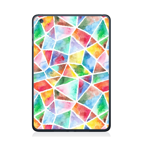 Наклейка на Планшет Apple iPad Mini 1/2/3 Акварельная мозаика,  купить в Москве – интернет-магазин Allskins, акварель, мозаика, живопись, яркий, кусочки, текстура