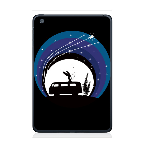 Наклейка на Планшет Apple iPad Mini 1/2/3 Night Scene,  купить в Москве – интернет-магазин Allskins, Фольксваген, ночь, луна, звезда, дым, заяц