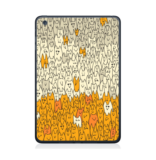 Наклейка на Планшет Apple iPad Mini 1/2/3 Лисья семейка,  купить в Москве – интернет-магазин Allskins, милые животные, зверушки, природа, животные, дудлы, паттерн, лиса