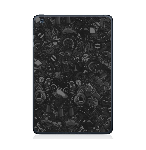 Наклейка на Планшет Apple iPad Mini 1/2/3 Темный дудл,  купить в Москве – интернет-магазин Allskins, темный, дудлы, черный, персонажи, монстры