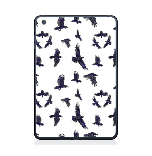 Наклейка на Планшет Apple iPad Mini 1/2/3 Стая воронов,  купить в Москве – интернет-магазин Allskins, ворона, птицы, Крылья, готика, бесшовный, акварель