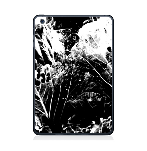Наклейка на Планшет Apple iPad Mini 1/2/3 Растительное,  купить в Москве – интернет-магазин Allskins, черно-белое, лесной, природа, листья, Темная, черный, графика, растительный, растение