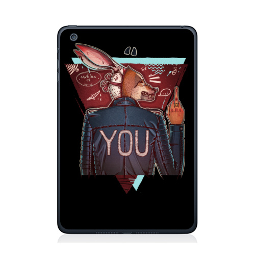 Наклейка на Планшет Apple iPad Mini 1/2/3 Волкозаяц,  купить в Москве – интернет-магазин Allskins, крутые животные, иллюстрацияпринт, подарки, хипстер, заяц, собаки, волк