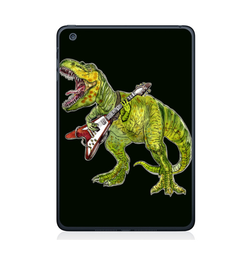 Наклейка на Планшет Apple iPad Mini 1/2/3 Хэви метал динозавр,  купить в Москве – интернет-магазин Allskins, rock, металл, музыка, музыкант, гитара, гитарист, динозавры