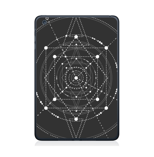 Наклейка на Планшет Apple iPad Mini 1/2/3 Тайный код мироздания,  купить в Москве – интернет-магазин Allskins, черно-белое, духовность, секрет, дух, геометрия, сакральное, fashionillustration