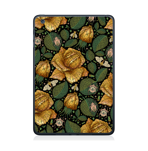 Наклейка на Планшет Apple iPad Mini 1/2/3 Fantastic flower,  купить в Москве – интернет-магазин Allskins, зеленый, желтый, Цветочек, цвет, цветы, фантазия, фантастика, иллюстация