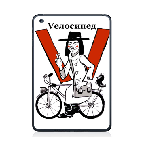 Наклейка на Планшет Apple iPad Mini 1/2/3 V - значит велосипед,  купить в Москве – интернет-магазин Allskins, кино, велосипед, печкин, персонажи, красный, надписи