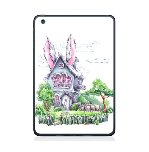 Наклейка на Планшет Apple iPad Mini 1/2/3 Домик Мартовского Зайца,  купить в Москве – интернет-магазин Allskins, заяц, жильё, сказки, уют, дом, домики, Алиса в стране чудес