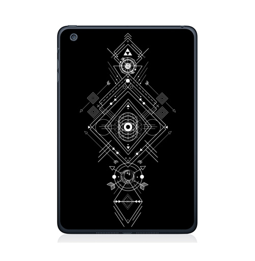 Наклейка на Планшет Apple iPad Mini 1/2/3 Мистическая геометрия,  купить в Москве – интернет-магазин Allskins, монохром, мистический, геометрический, геометрия, фигуры