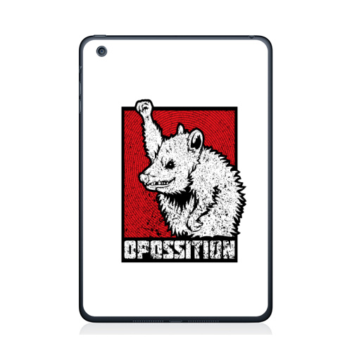 Наклейка на Планшет Apple iPad Mini 1/2/3 Опоссум в ультра-тревожном квадрате,  купить в Москве – интернет-магазин Allskins, философские, опоссум, животное, логотип, крысы, панк, гранж, металл, метафора, прикол, постимпрессионизм