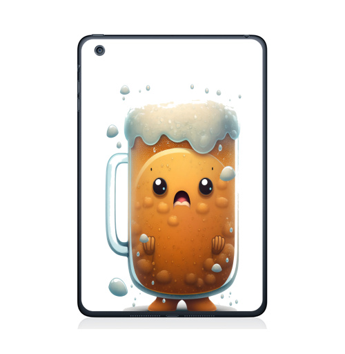 Наклейка на Планшет Apple iPad Mini 1/2/3 Милая кружка пива,  купить в Москве – интернет-магазин Allskins, стритарт, чай и кофе, пиво, мило, стакан, удивление