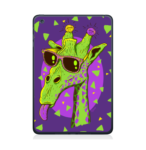Наклейка на Планшет Apple iPad Mini 1/2/3 Жирафео,  купить в Москве – интернет-магазин Allskins, фиолетовый, животные, лампа, лето, очки, хипстер, Эцилопп, зеленый, 300 Лучших работ, милые животные