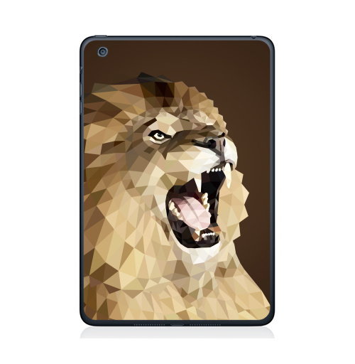 Наклейка на Планшет Apple iPad Mini 1/2/3 Лев с треугольником,  купить в Москве – интернет-магазин Allskins, милые животные, 300 Лучших работ, оригами, геометрия, лев, треугольник, монстры, коричневый