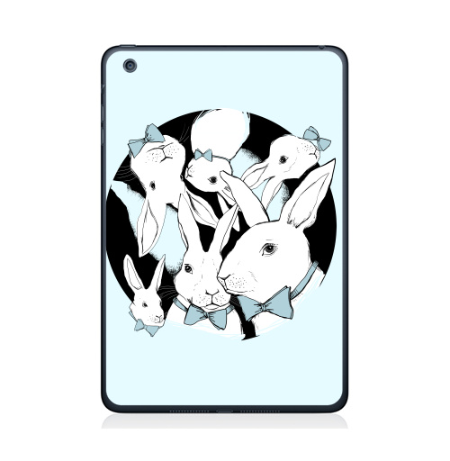 Наклейка на Планшет Apple iPad Mini 1/2/3 Boys Bunny,  купить в Москве – интернет-магазин Allskins, заяц, бабочки, зима