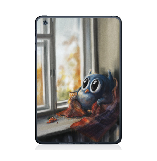 Наклейка на Планшет Apple iPad Mini 1/2/3 Vanilla Owl,  купить в Москве – интернет-магазин Allskins, ваниль, хипстер, сова, птицы, осень, графика, любовь, тренд, 300 Лучших работ