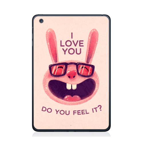 Наклейка на Планшет Apple iPad Mini 1/2/3 Влюбленный зая,  купить в Москве – интернет-магазин Allskins, заяц, животные, любовь, улыбка, сердце, хипстер, для влюбленных
