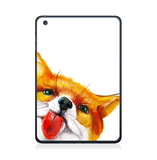 Наклейка на Планшет Apple iPad Mini 1/2/3 Лисёнок  АКВАРЕЛЬКА,  купить в Москве – интернет-магазин Allskins, милые животные, 300 Лучших работ, животные, лиса, позитив