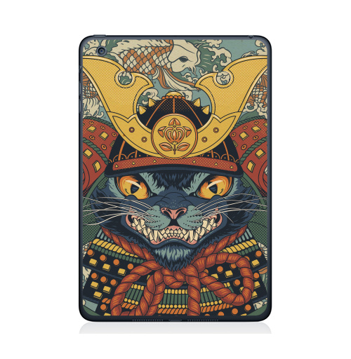 Наклейка на Планшет Apple iPad Mini 1/2/3 Самурай,  купить в Москве – интернет-магазин Allskins, космокот, кои, военные, самурай, кошка