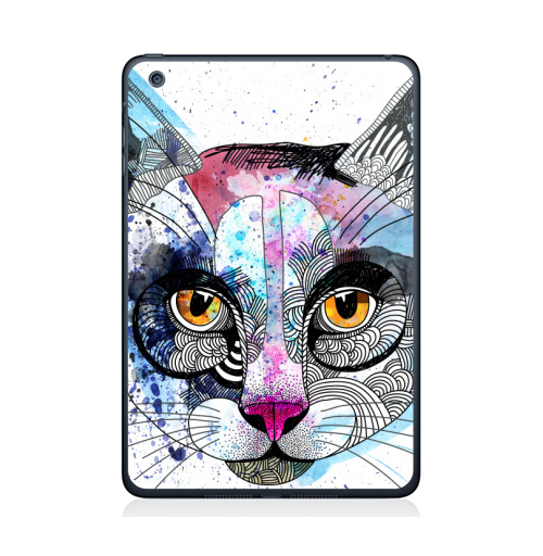 Наклейка на Планшет Apple iPad Mini 1/2/3 Кошка графика,  купить в Москве – интернет-магазин Allskins, милые животные, акварель, персонажи, графика, животные, кошка