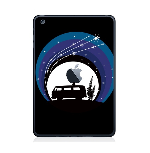 Наклейка на Планшет Apple iPad Mini 1/2/3  с яблоком Night Scene,  купить в Москве – интернет-магазин Allskins, Фольксваген, ночь, луна, звезда, дым, заяц