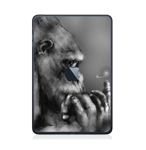 Наклейка на Планшет Apple iPad Mini 1/2/3  с яблоком Горилла,  купить в Москве – интернет-магазин Allskins, обезьяна, животные, космос