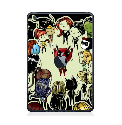 Наклейка на Планшет Apple iPad Mini 1/2/3  с яблоком Проблемы супергероев,  купить в Москве – интернет-магазин Allskins, прикол, девушка, комиксы, супермен