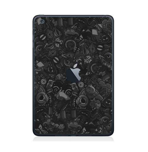 Наклейка на Планшет Apple iPad Mini 1/2/3  с яблоком Темный дудл,  купить в Москве – интернет-магазин Allskins, темный, дудлы, черный, персонажи, монстры