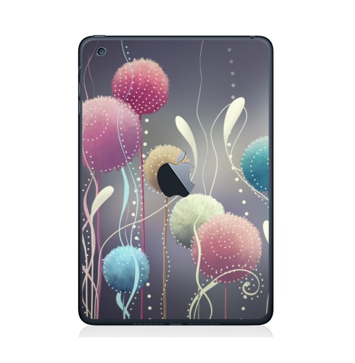 Наклейка на Планшет Apple iPad Mini 1/2/3  с яблоком Пушистые,  купить в Москве – интернет-магазин Allskins, абстракция, мягкий, иллюстация, элементы, яркий, мило, нежно, цветы, растение, природа