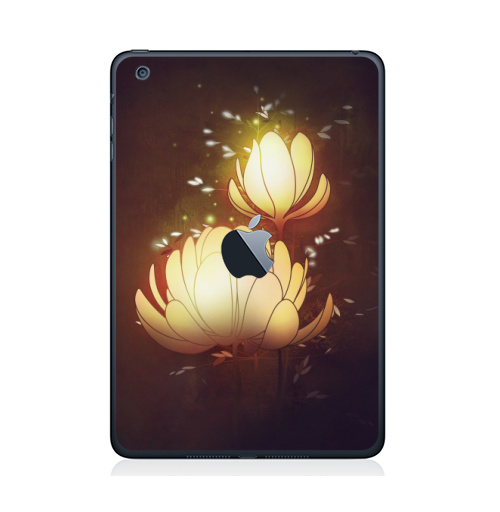 Наклейка на Планшет Apple iPad Mini 1/2/3  с яблоком Яркие вечерние,  купить в Москве – интернет-магазин Allskins, цветы, рисунки, светлый, природа, искусство, плакат, графика, лепески, ночь, вечеринка, яркий, лес, цифровая, живопись, бутон, концепт