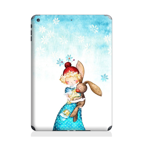 Наклейка на Планшет Apple iPad Air 2 Заинька,  купить в Москве – интернет-магазин Allskins, 8 марта, гики, заяц, мило, детские, акварель, цветы