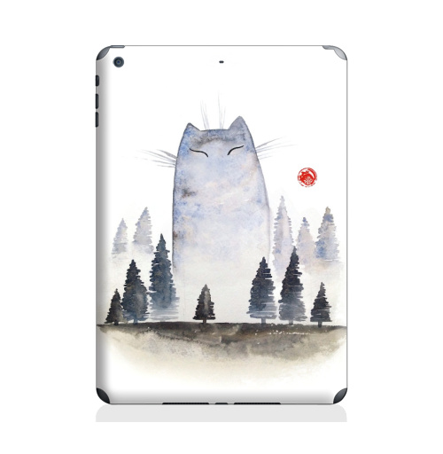 Наклейка на Планшет Apple iPad Air 2 Кот туманный,  купить в Москве – интернет-магазин Allskins, акварель, туман, лес, кошка