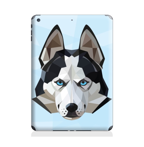 Наклейка на Планшет Apple iPad Air 2 Хаски лед,  купить в Москве – интернет-магазин Allskins, 300 Лучших работ, хаски, полигоны, собаки, животные, графика