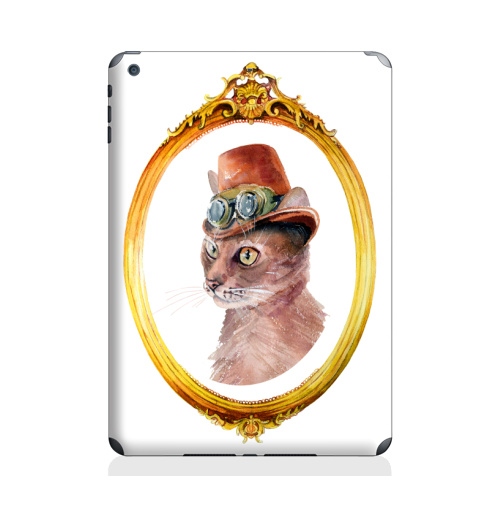 Наклейка на Планшет Apple iPad Air 2 Кот стимпанк,  купить в Москве – интернет-магазин Allskins, кошка, стимпанк, стильный, пушистый, акварель, графика