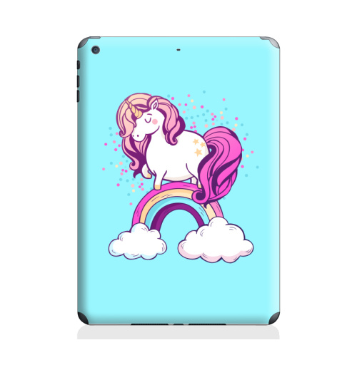 Наклейка на Планшет Apple iPad Air 2 Единорог на радуге ,  купить в Москве – интернет-магазин Allskins, милые животные, единорог, радуга, конфетти, салют, магия, мило, лошадь, животные, детские