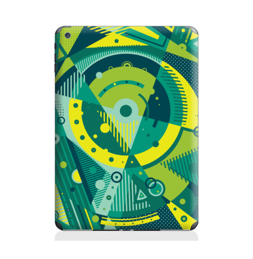 Наклейка на Планшет Apple iPad Air 2 Механика,  купить в Москве – интернет-магазин Allskins, кубизм, геометрия, яркий, зеленый, цвет, механика