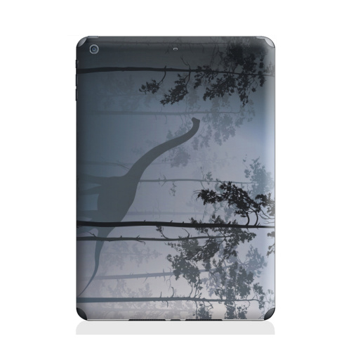 Наклейка на Планшет Apple iPad Air 2 Прогулка с динозавром,  купить в Москве – интернет-магазин Allskins, прогулка, ТИШИНА, животные, туман, лес, динозавры