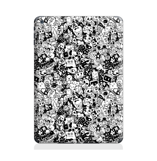 Наклейка на Планшет Apple iPad Air 2 Дудлы,  купить в Москве – интернет-магазин Allskins, монстры, паттерн, текстура, черно-белое, белый, черный, комиксы, иллюстация, дудлы