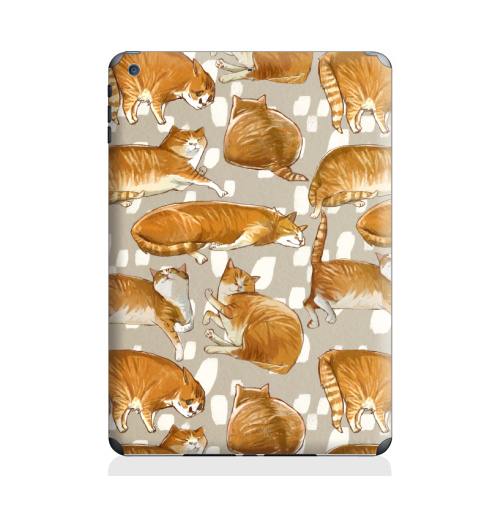 Наклейка на Планшет Apple iPad Air 2 Паттерн с рыжими котами,  купить в Москве – интернет-магазин Allskins, кошка, паттерн, животные, забавный, детские, рыжая