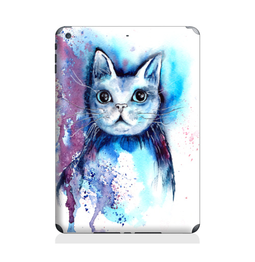 Наклейка на Планшет Apple iPad Air 2 Большеглазый космокот,  купить в Москве – интернет-магазин Allskins, кошка, акварель, космос, космокот, голубой, яркий, фиолетовый, красота