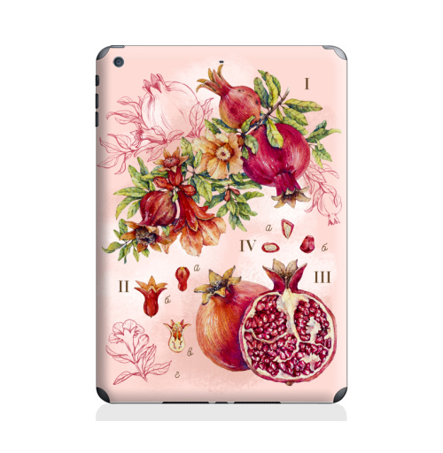 Наклейка на Планшет Apple iPad Air 2 Гранат. Ботаническая акварель,  купить в Москве – интернет-магазин Allskins, акварель, любимой, красный, красота, романтика, гранаты, гранат, фрукты