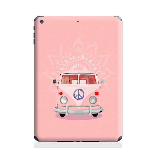 Наклейка на Планшет Apple iPad Air 2 Розовый Хиппи Автобус,  купить в Москве – интернет-магазин Allskins, автомобиль, автобус, хиппи, винтаж, ретро, Фольксваген, фольцваген, розовый, бохо